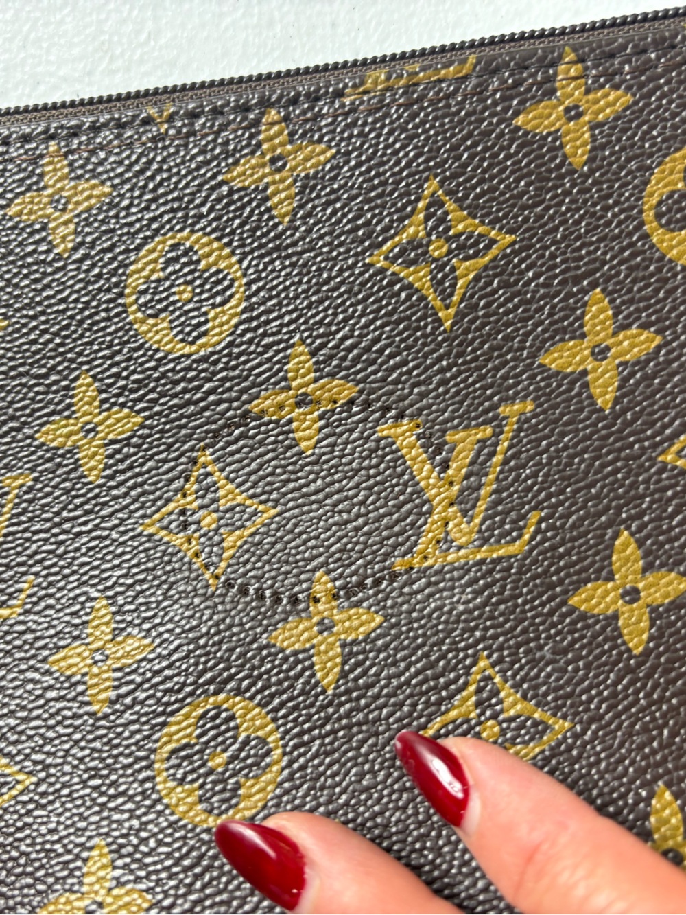 Canvas Wristlet Clutch - Brown/Gold fashion bag - Picture 8 of 10